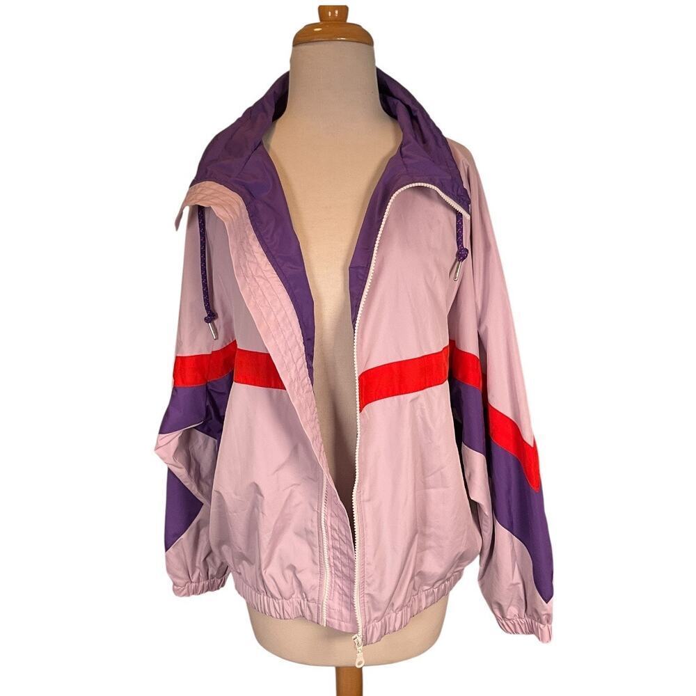 Urban Outfitters Windbreaker Colorblock Retro 90s Y2K Lightweight Small Festival